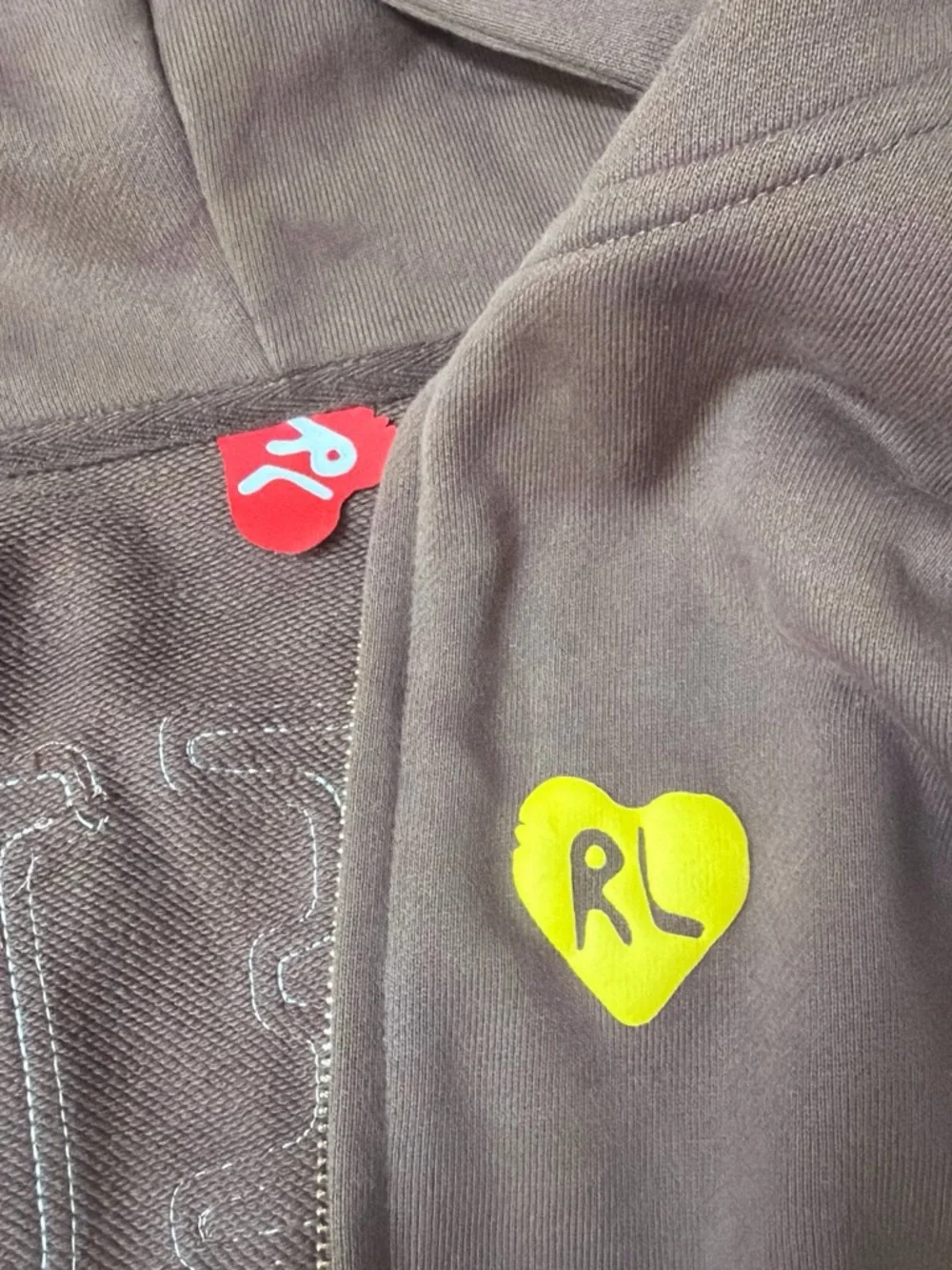 Men’s Red Letters Brown Zip Up Jacket